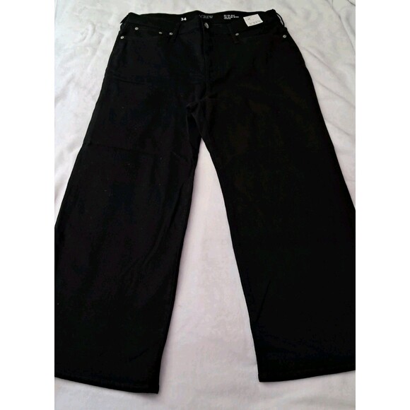 J.Crew Slim Wide Jean Black SMALL FLAW BELTLOOP CC586 Size 34 NWT - Picture 5 of 12